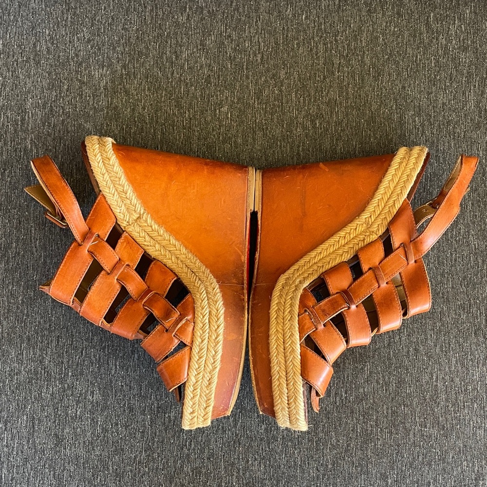 Christian Louboutin Barcelona wedges espadrilles sandals all leather EU 39 / 8 - Picture 9 of 14